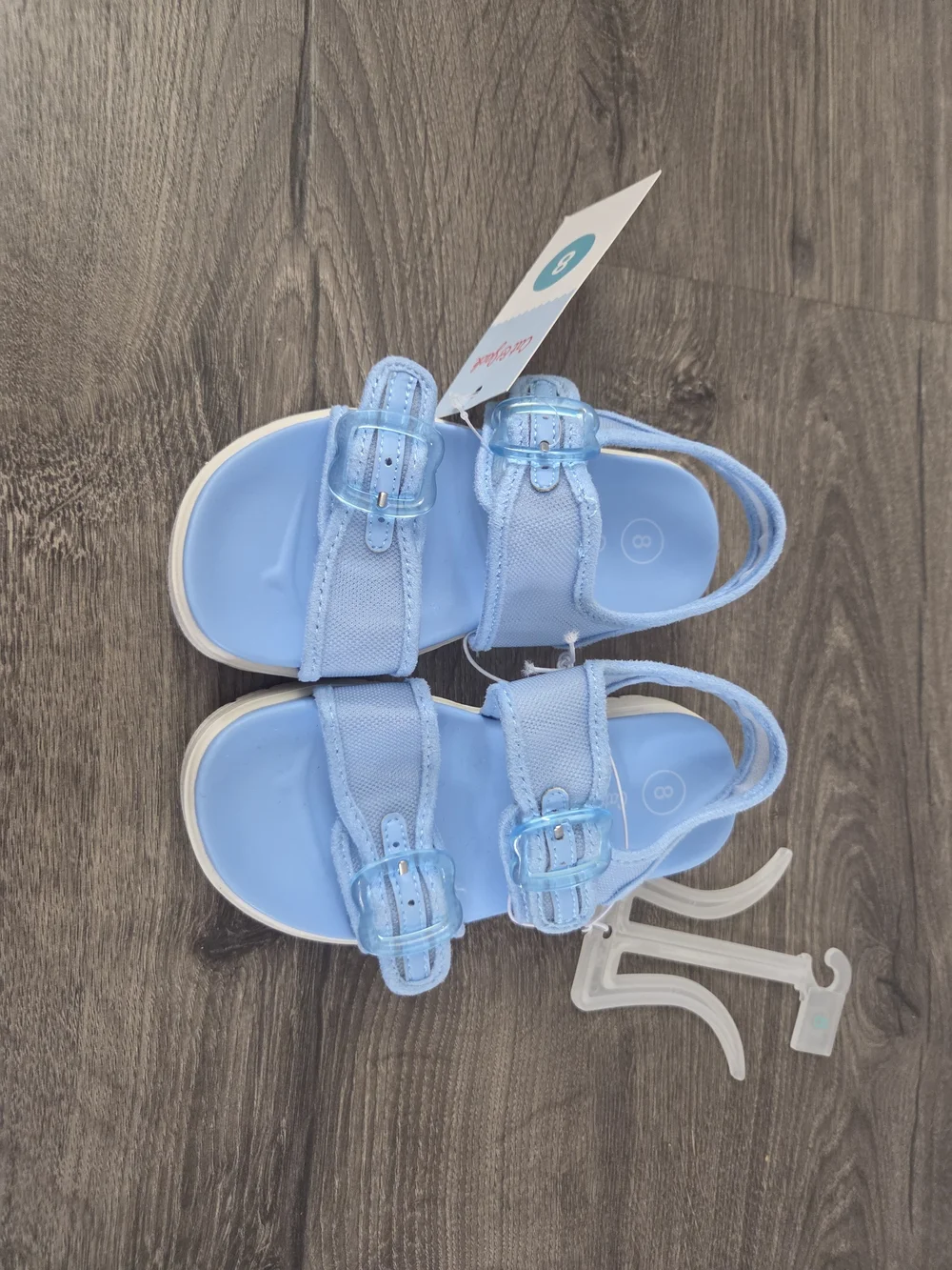 Cat & Jack Light Blue Double-Strap Kids Sandals Size 8 NWT
